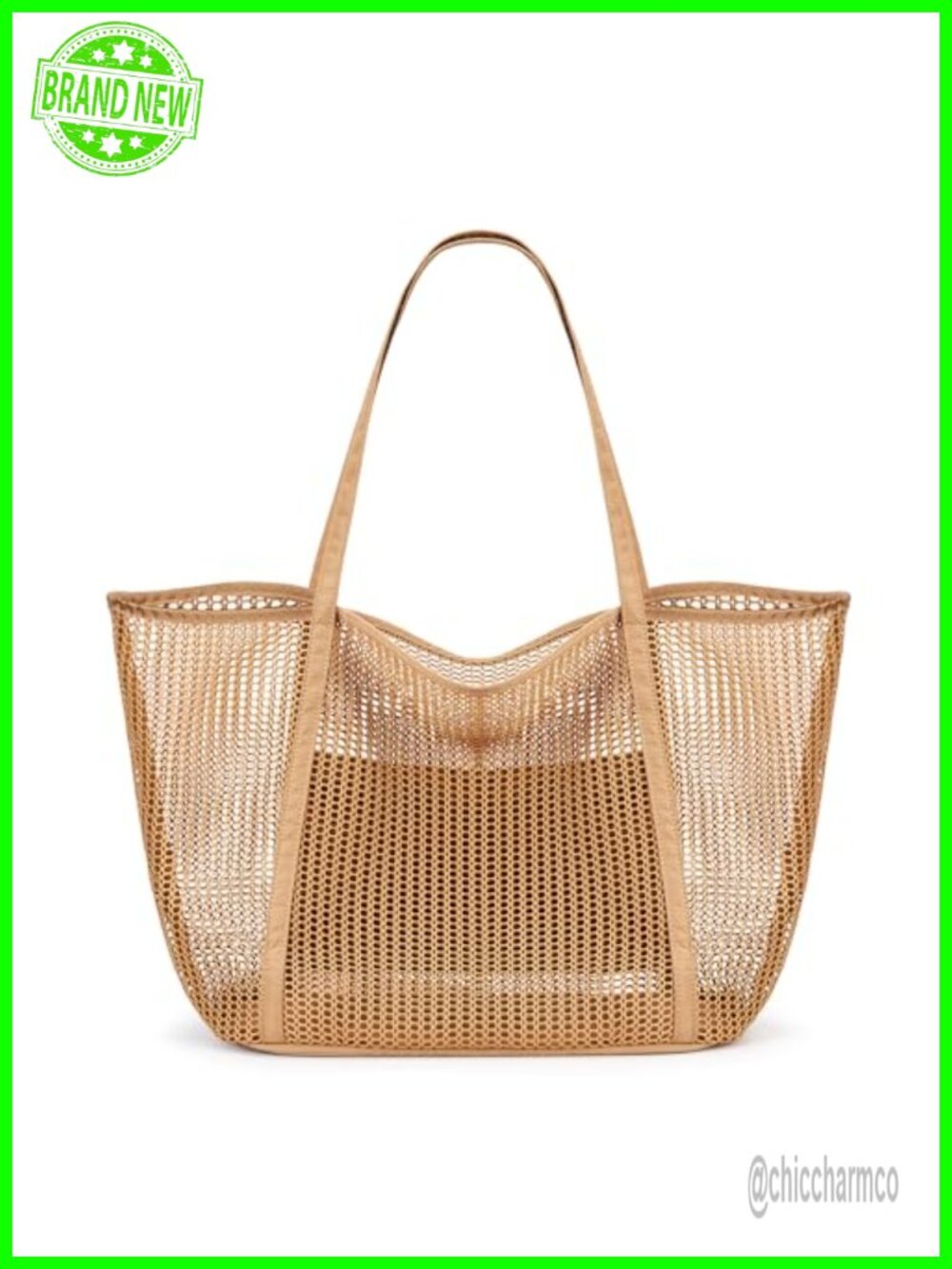 KALIDI Large Nylon Mesh Beach Tote Bag 27L Foldable Hobo Shoulder Bag